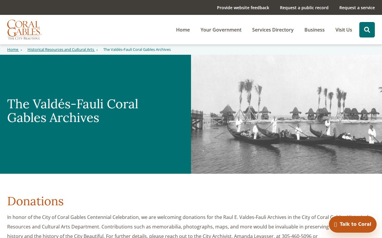 Coral Gables city directory research at the Valdes-Fauli Archives