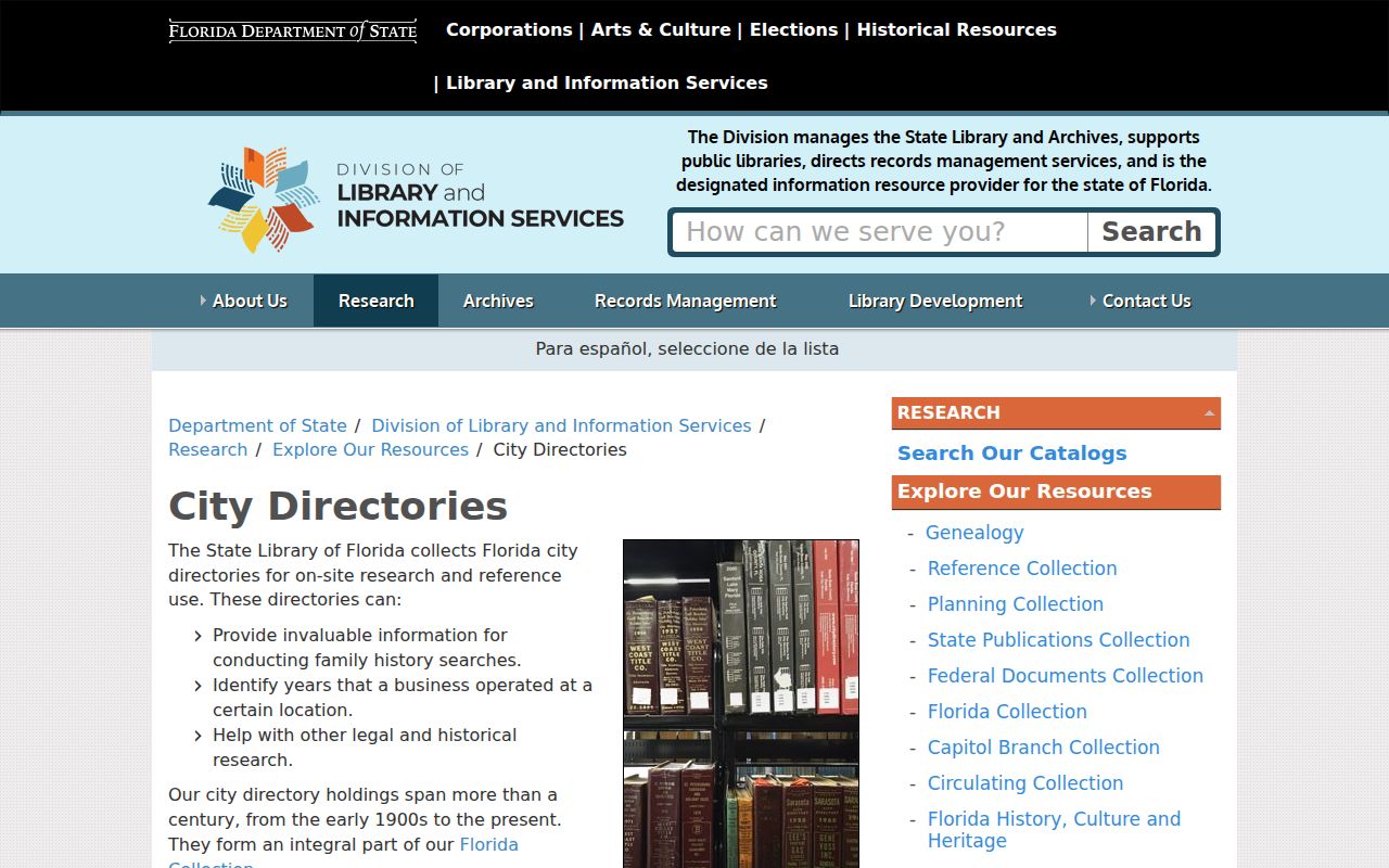 Coral Gables city directory research through the Florida State Library collection